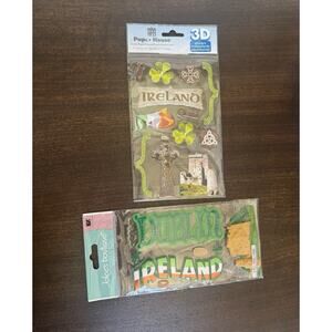 NEW Jolees & Paper House 18 Stickers 3D Ireland Castle Shamrock Scrapbook Crafts